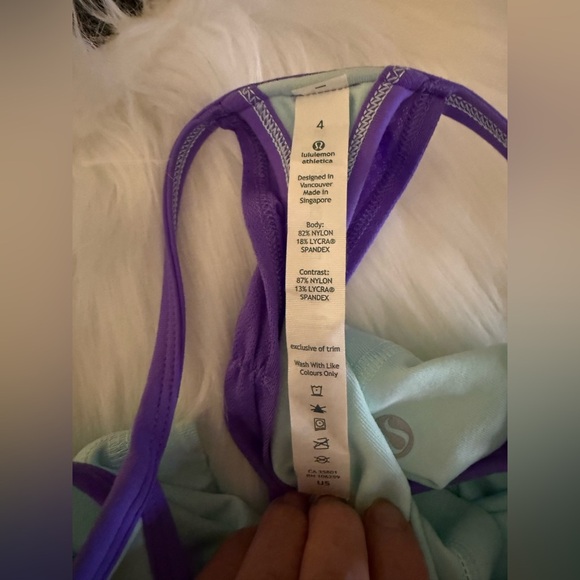 Lululemon No Limits Tank –Power Purple Aquamarine Sz4 Like New Retired Edition - Picture 11 of 12